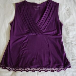 Hillard & Hanson Purple Sleeveless Top